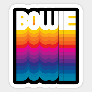 Retro Bowie Proud Name Personalized Gift Rainbow Style Sticker